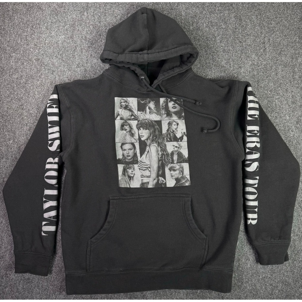 Taylor Swift The Eras Tour Dates Hoodie Black Graphic Concert Merch Unisex Med